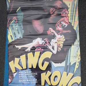 Vintage King Kong Movie Poster - Black and Yellow